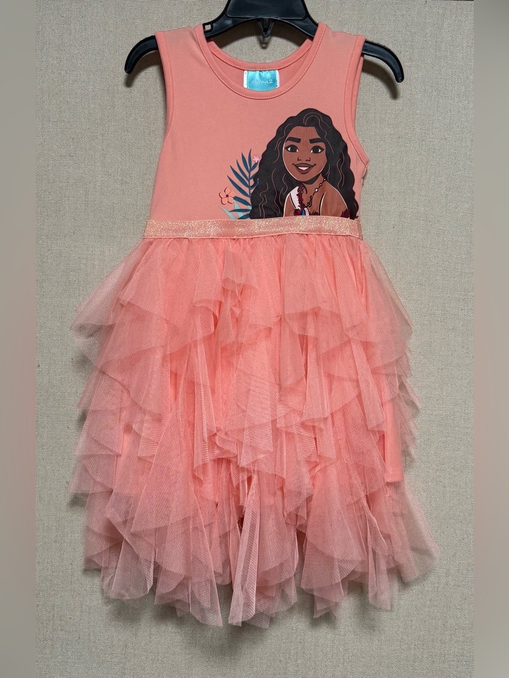 NEW Moana 2 Girl Pink Tutu Dress 2T Sleeveless Party Tulle Layered Ruffle Disney